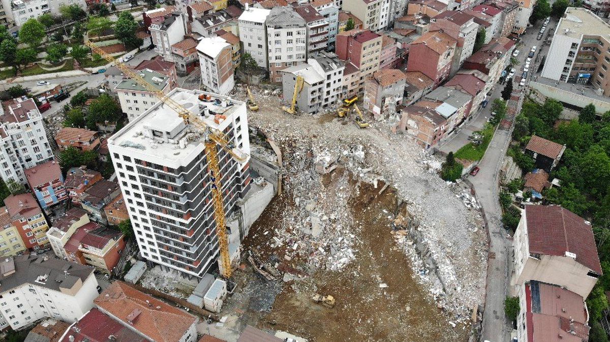 Kağıthane\'de Yıkım Çalışmalarındaki Son Durum Havadan Görüntülendi