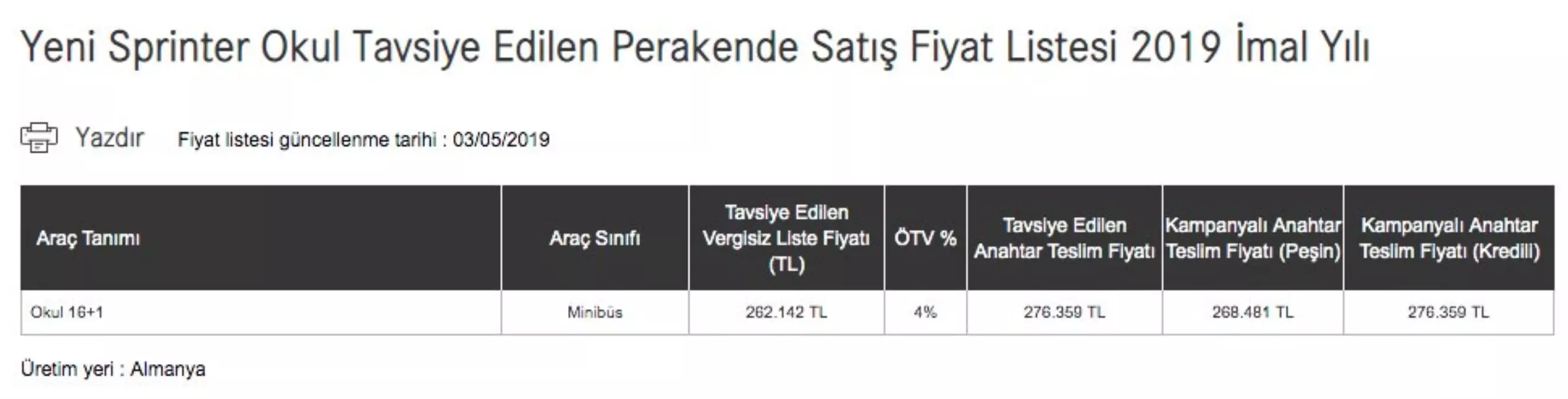 Yeni Mercedes-Benz Sprinter, 13+1\'den 22+1 Kişiye Kadar Seçenekler