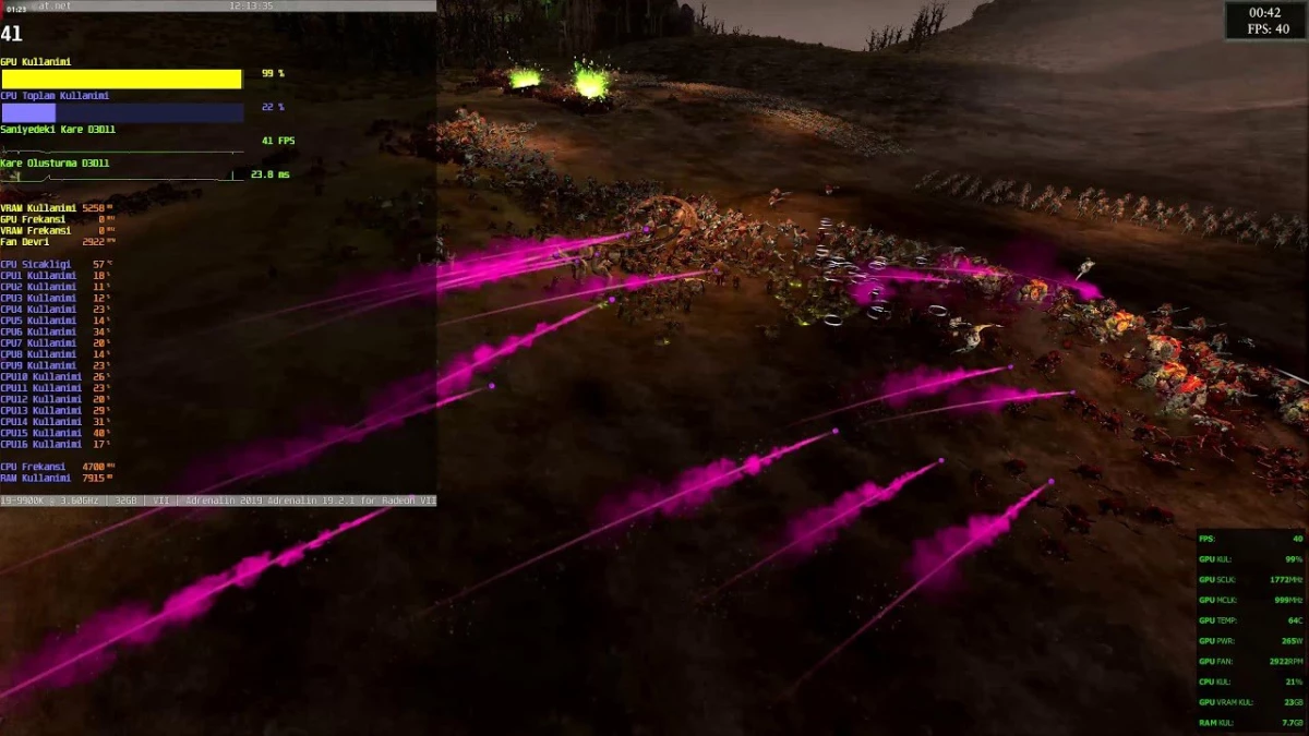 Amd Radeon Vıı Total War: Warhammer Iı Performansı - 4k Aşırı Directx 11