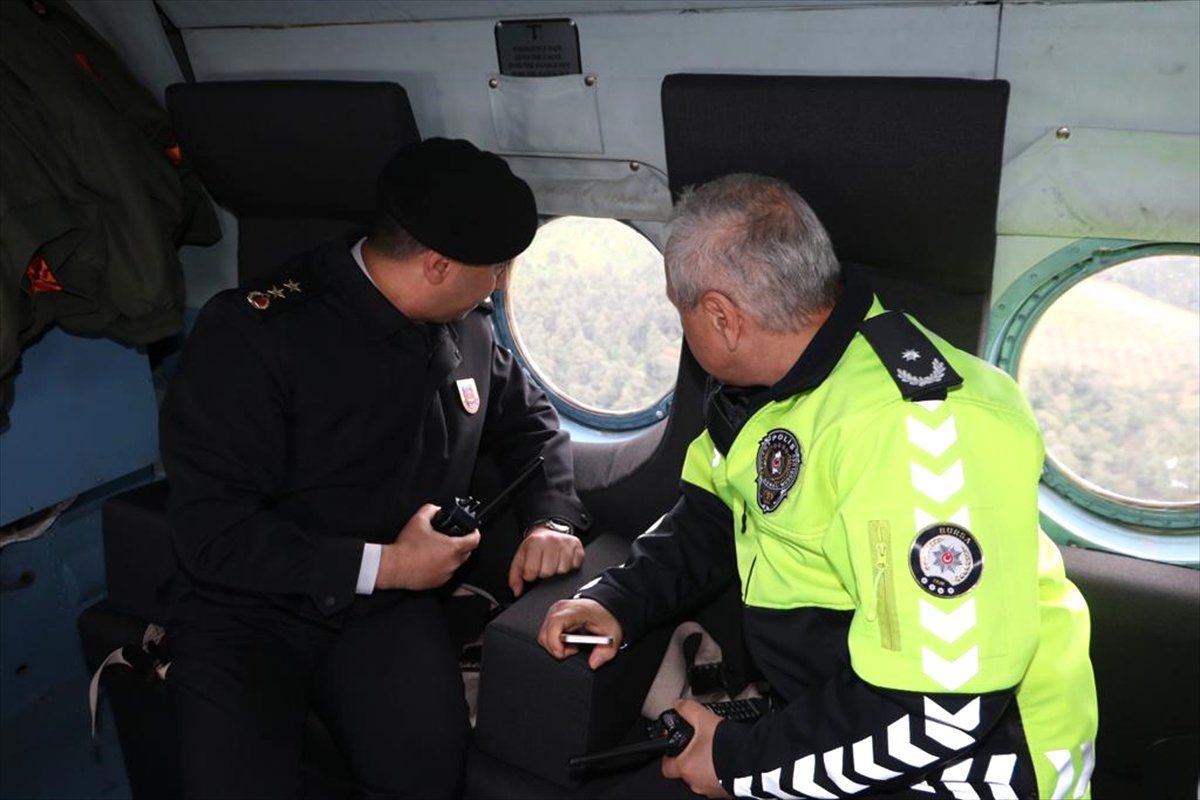 Bursa\'da Helikopterli Trafik Denetimi