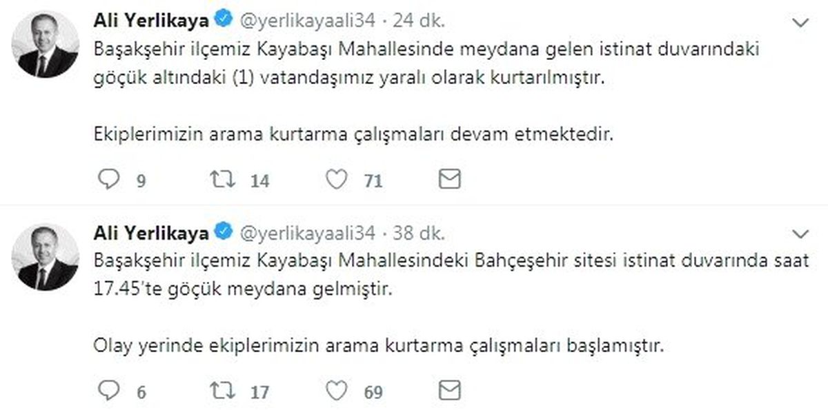 İstanbul Valisinden Çöken İstinat Duvarıyla İlgili Açıklama