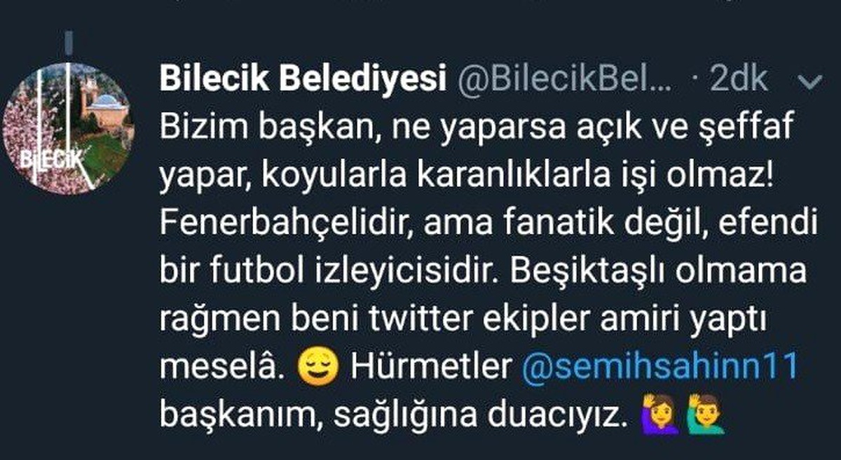 Bilecik Belediyesinin Paylaşımı Fenerbahçe Taraftarlarının Tepkilerine Neden Oldu