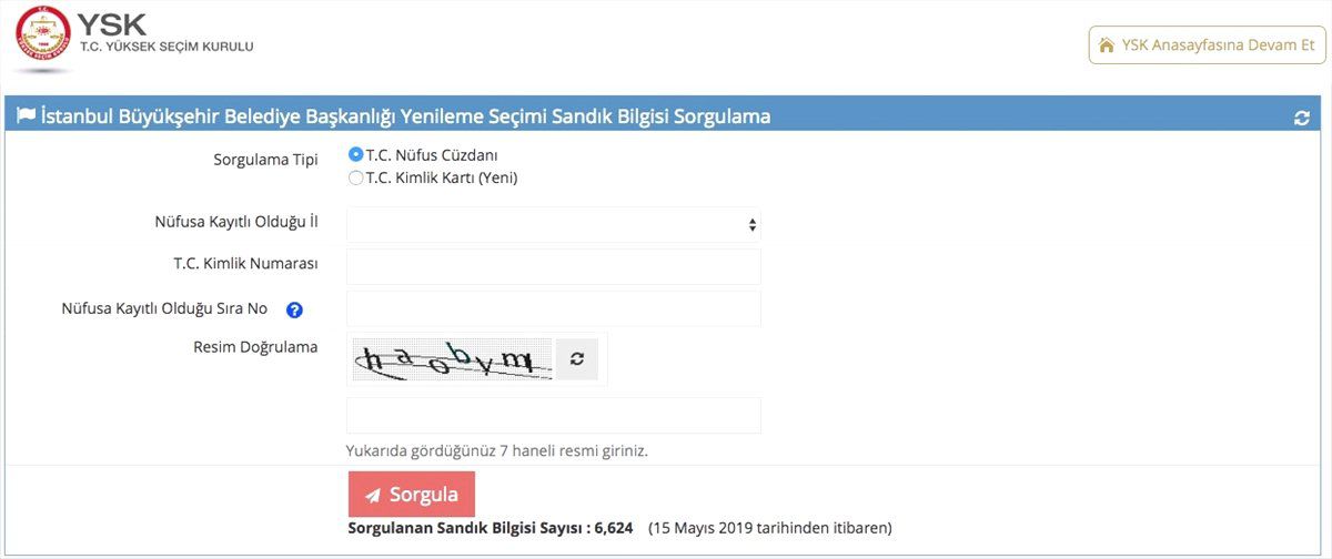 İstanbul Yenileme Seçimi Sorgu Ekranı Açıldı