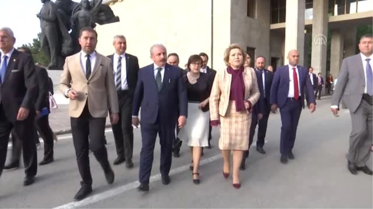 TBMM Başkanı Şentop, Matviyenko\'ya Mecliste Bombalanan Yerleri Gezdirdi