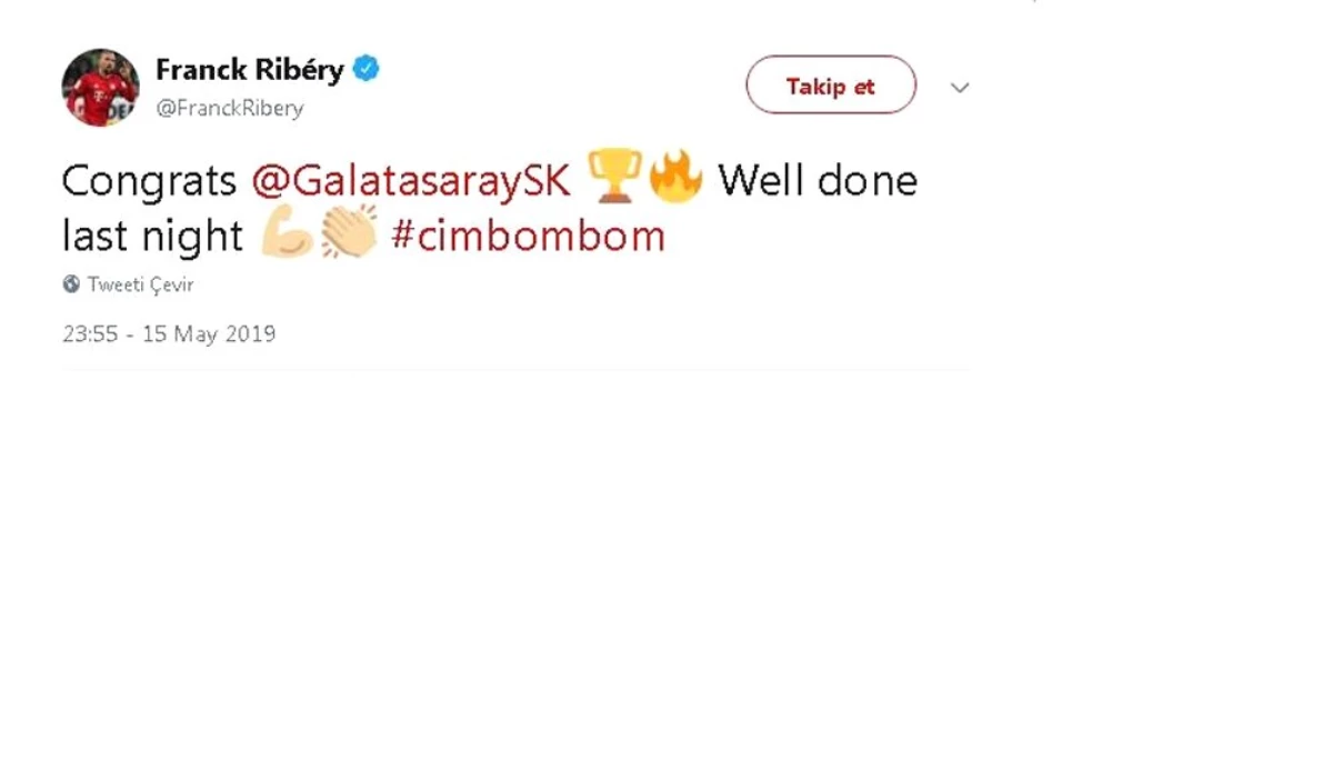 Ribery\'den Galatasaray Paylaşımı