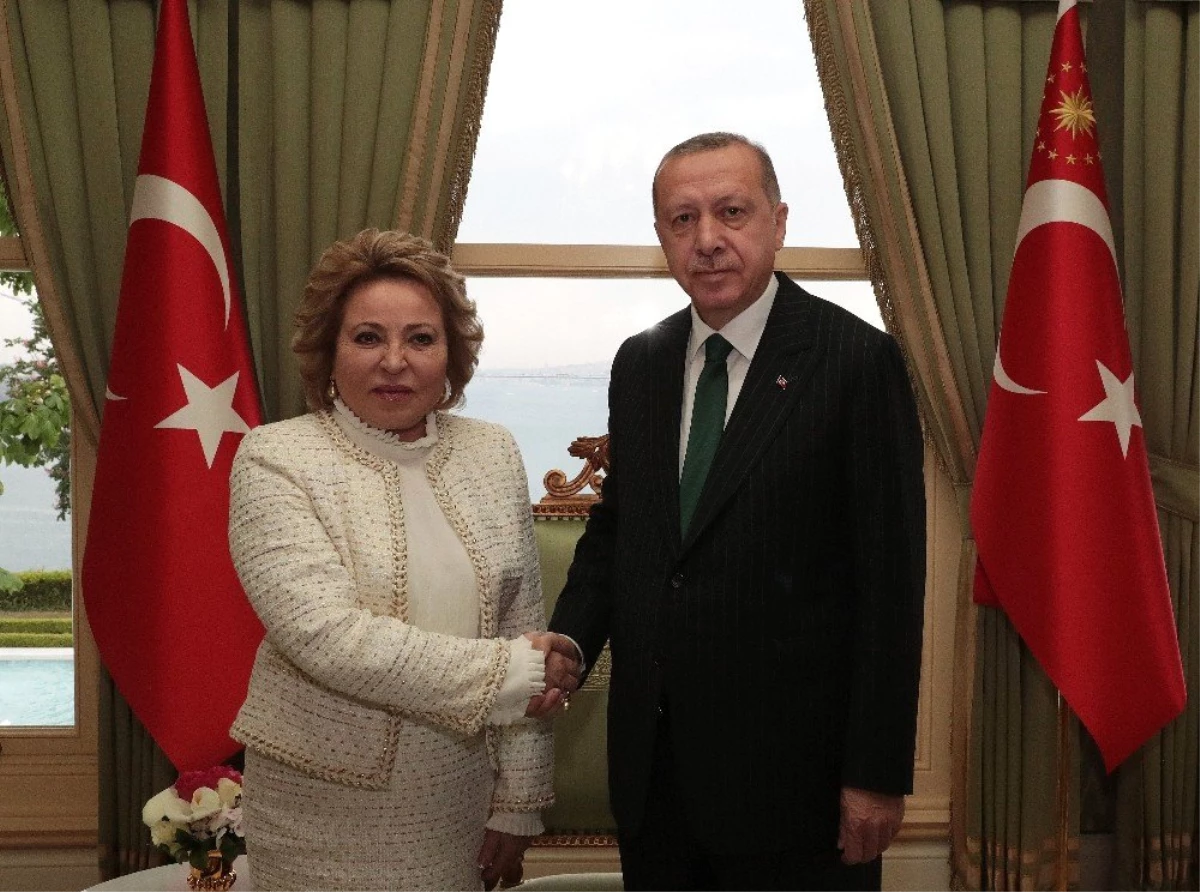 Cumhurbaşkanı Erdoğan Rusya Federasyon Konseyi Başkanı Valentina Matviyenko\'yu Kabul Etti