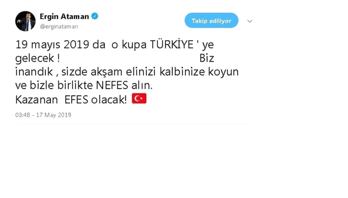 Ergin Ataman: "O Kupa Türkiye\'ye Gelecek"