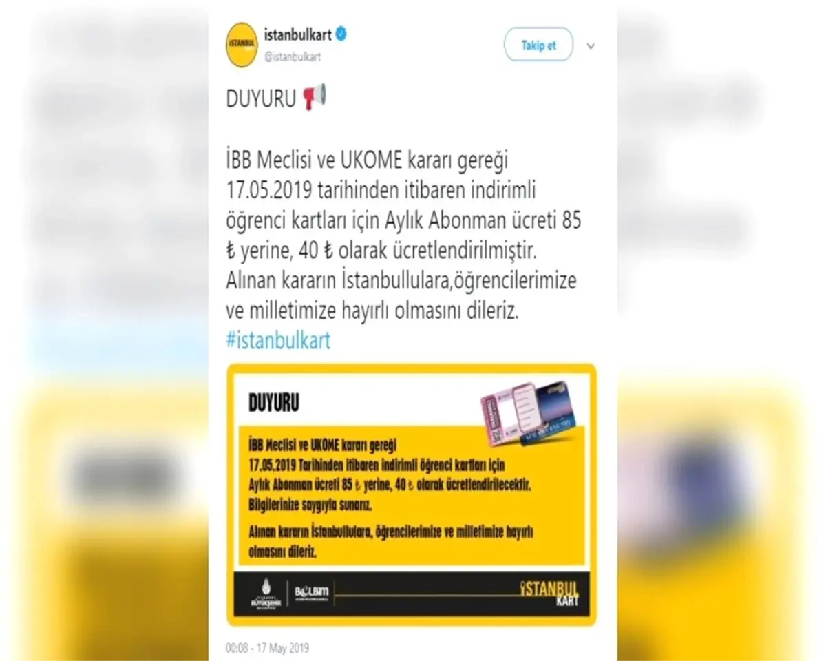 Öğrenci Mavi Kart İndirimi Uygulamaya Konuldu