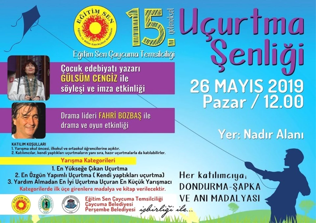 Uçurtma Şenliğinin 15\'inci 26 Mayıs Pazar Günü Yapılacak