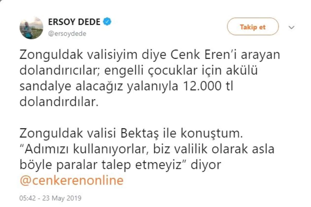 Zonguldak\'a oyun parkı yaptıran Cenk Eren\'e dolandırıcı şoku