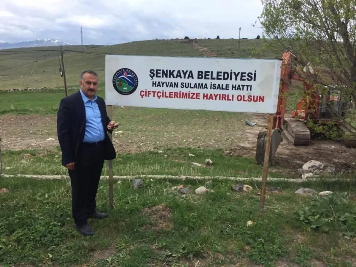 Şenkaya\'da araziler suya kavuşuyor