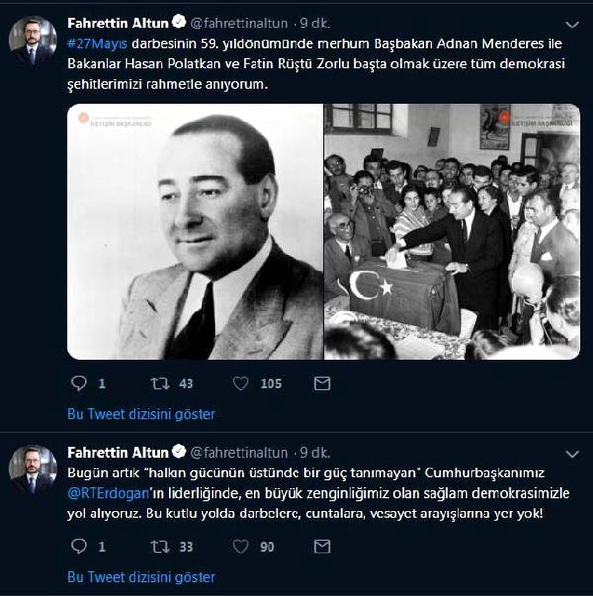 Altun: \'Bu kutlu yolda darbelere yer yok\'