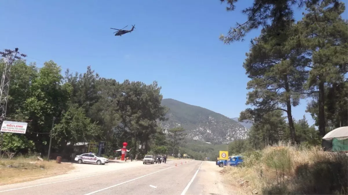 Korkuteli\'nde helikopter destekli trafik uygulaması