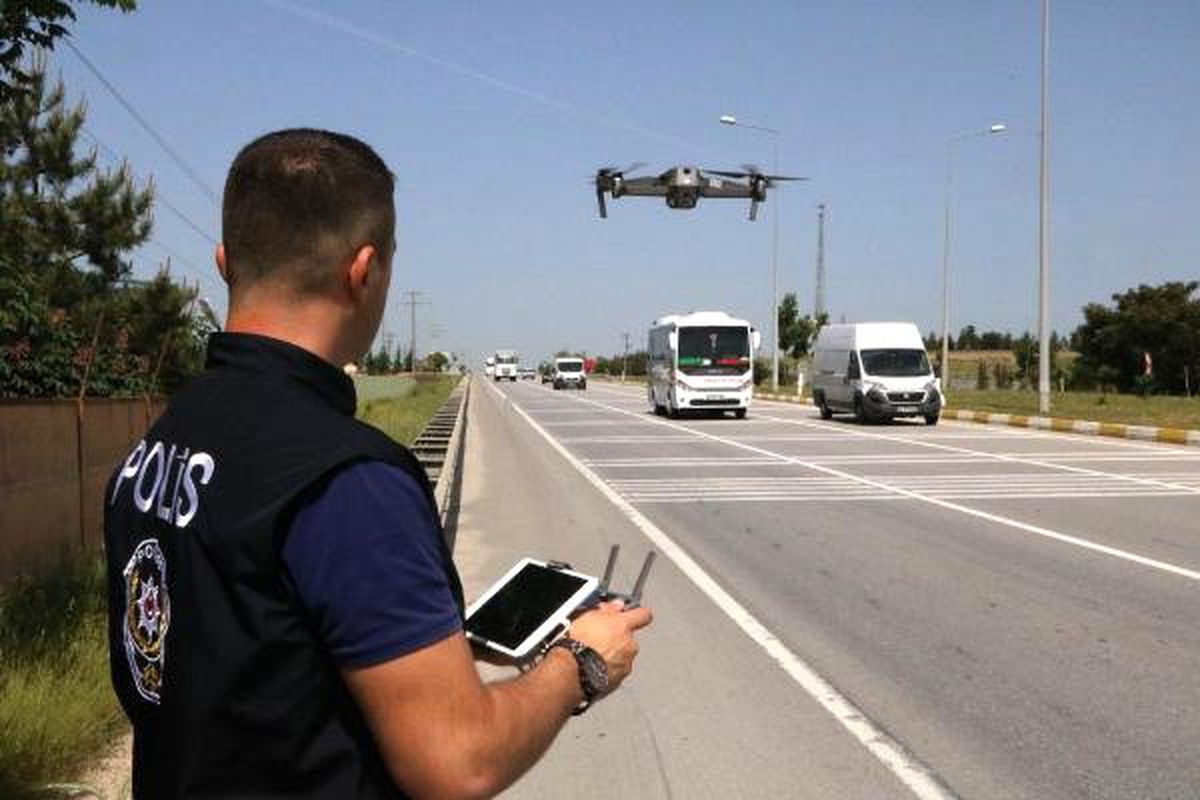 Hatalı sürücüler, drone ile tespit edildi