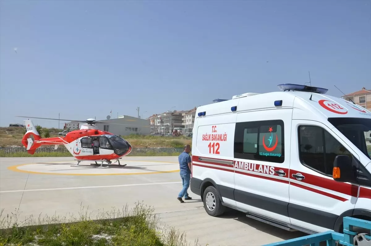 Karaman\'da ambulans helikopter diş hekimi için havalandı