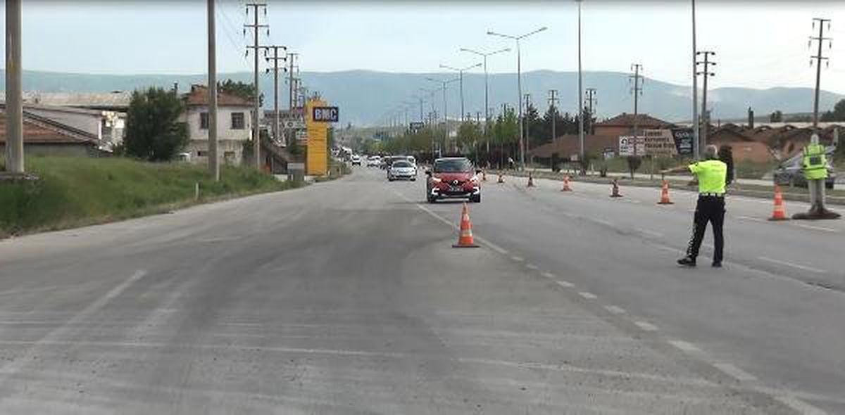 Çorum\'da drone ile trafik denetimi