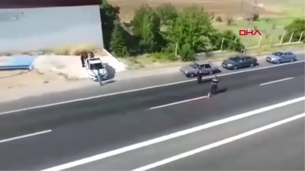 Elazığ\'da drone ile yapılan denetimde 7 araç trafikten men edildi