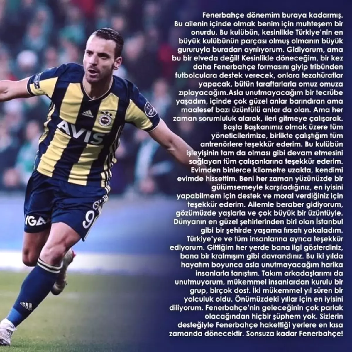 Soldado, Fenerbahçe\'ye veda etti