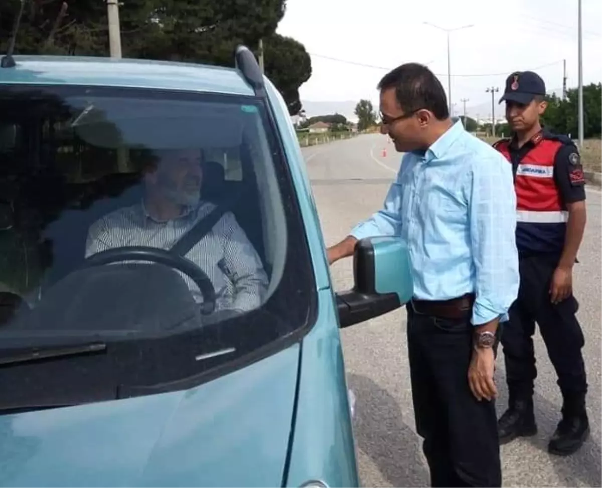 Kaymakam Uçgun trafik denetimine katıldı