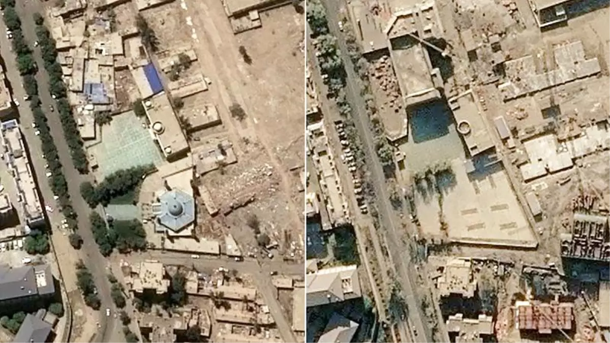 Doğu Türkistan\'da Çin\'in yıktığı camilerin öncesi ve sonrası uydu görüntülerinde
