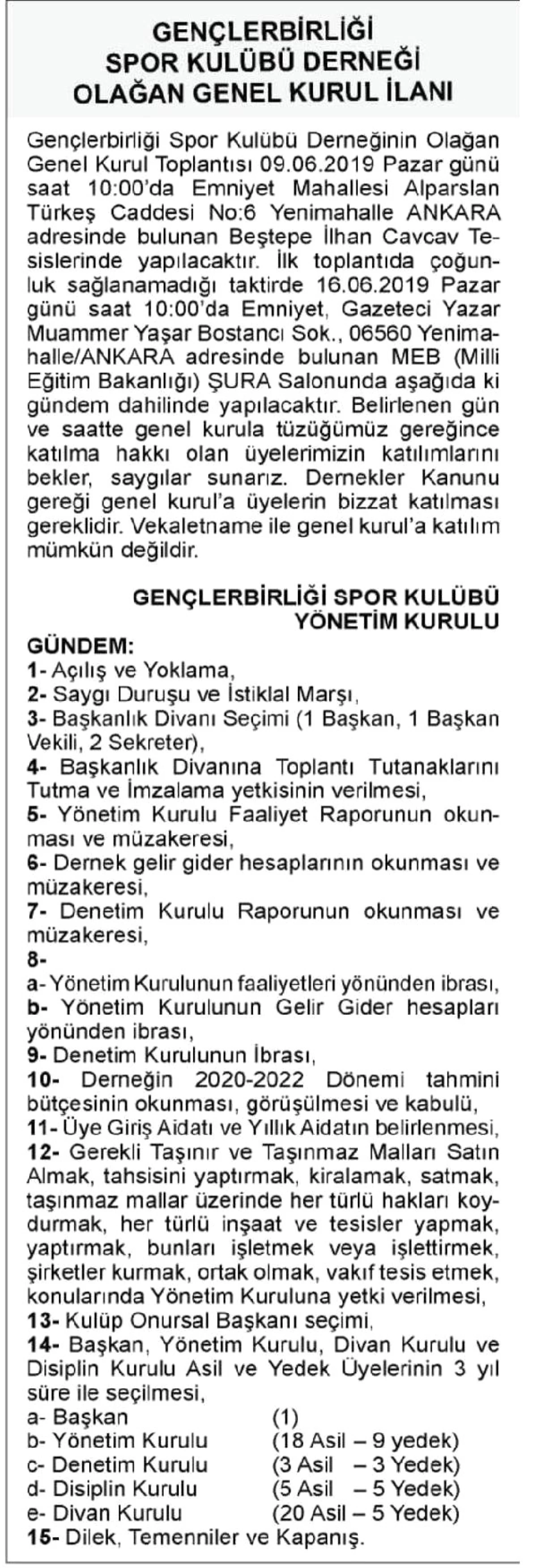 Gençlerbirliği\'nde sessiz sedasız kongre!