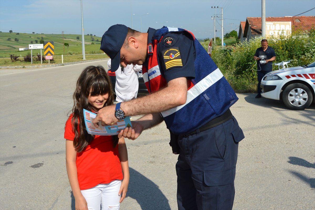 Havza\'da jandarmadan "drone"lu trafik denetimi