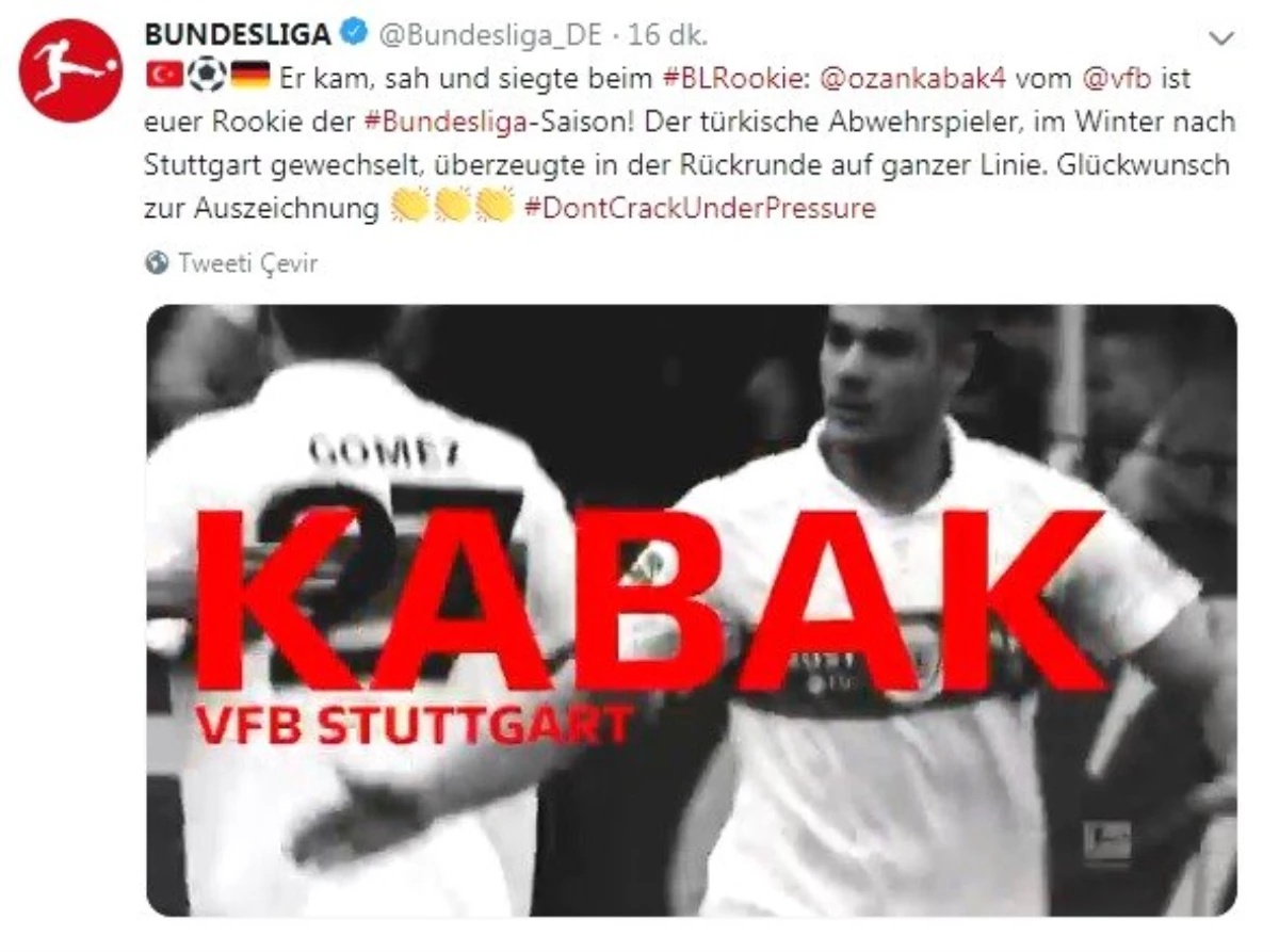Ozan Kabak, Bundesliga\'da \'Yılın Çaylağı\' seçildi