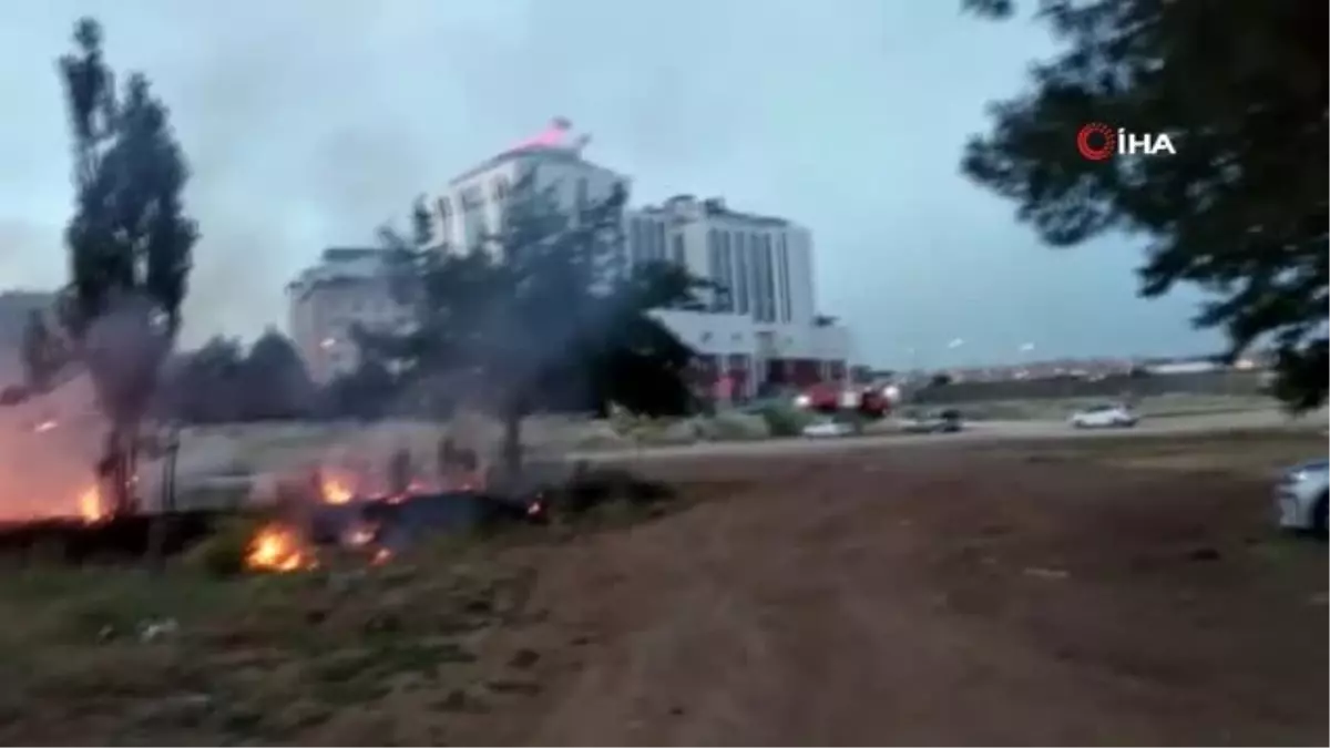 Gaziantep\'te boş arazi alev alev böyle yandı