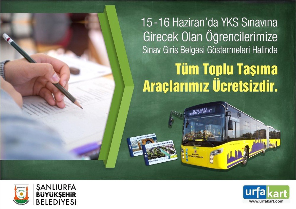 Hafta sonu yapılacak YKS sınavı için ulaşım ücretsiz olacak