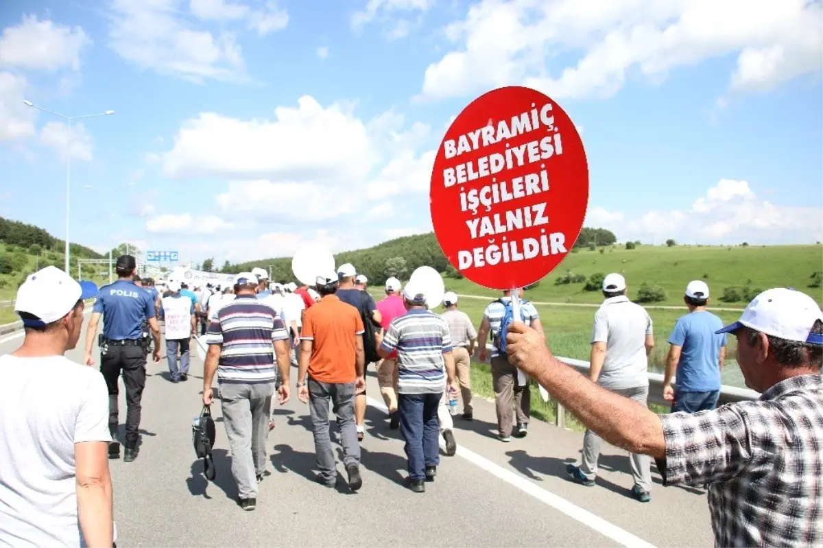 Hak-İş Konfederasyonu\'nun Bolu-Ankara yürüyüşünde üçüncü gün sona erdi