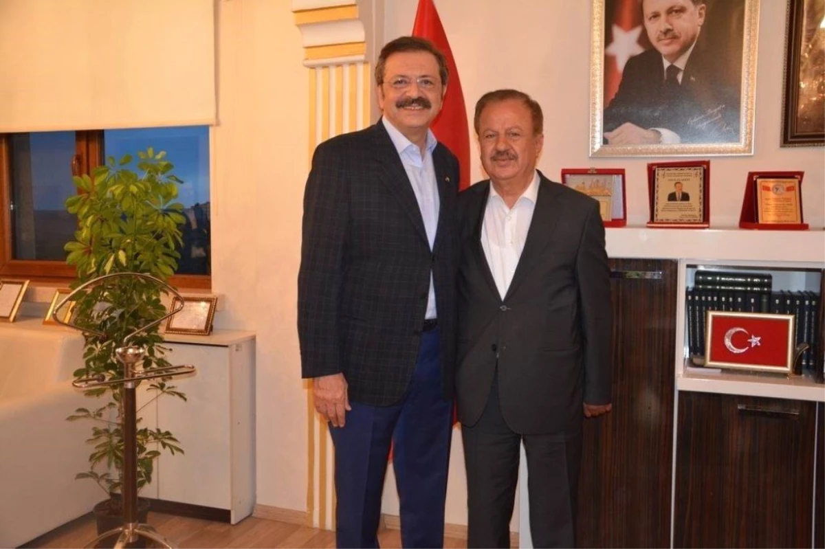 TOBB Başkanı Hisarcıklıoğlu\'ndan Başkan Turgut\'a ziyaret