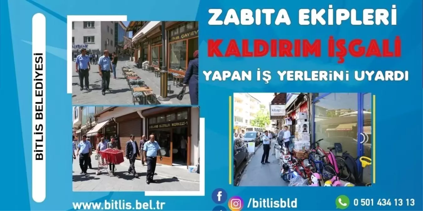 Bitlis\'te kaldırım işgali denetimi