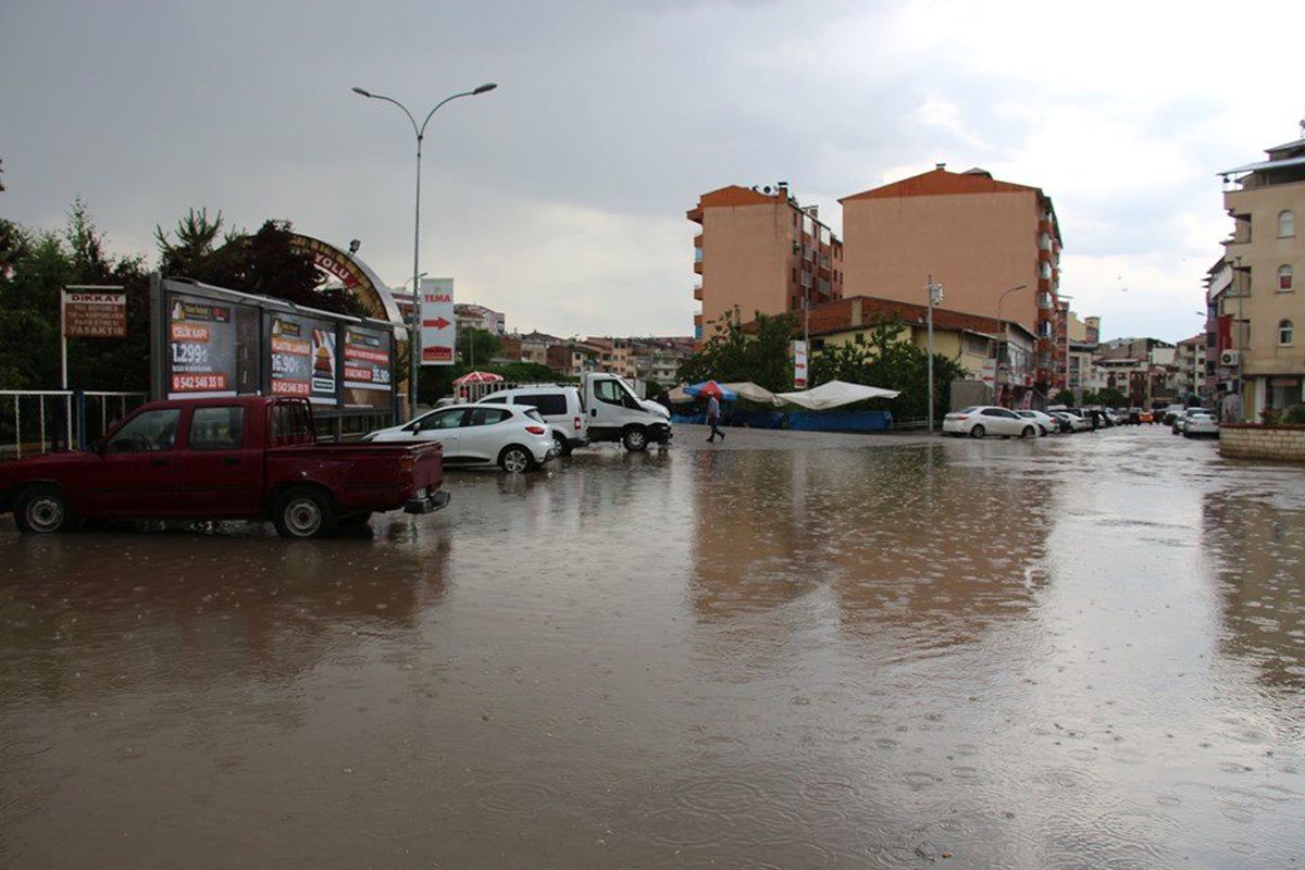 Oltu\'da dolu yağışı etkili oldu