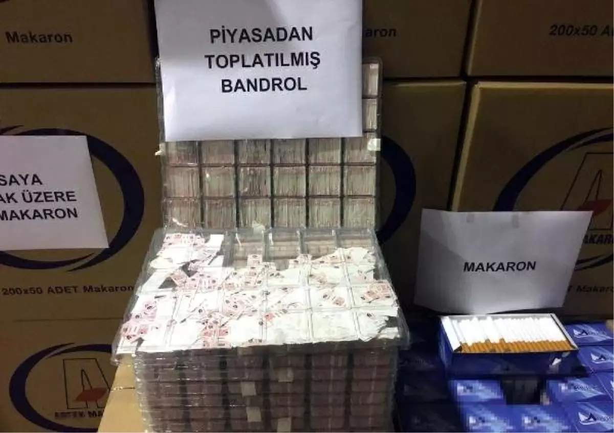 Tekirdağ\'da 5 milyon makaron ile 140 bin bandrol ele geçirildi