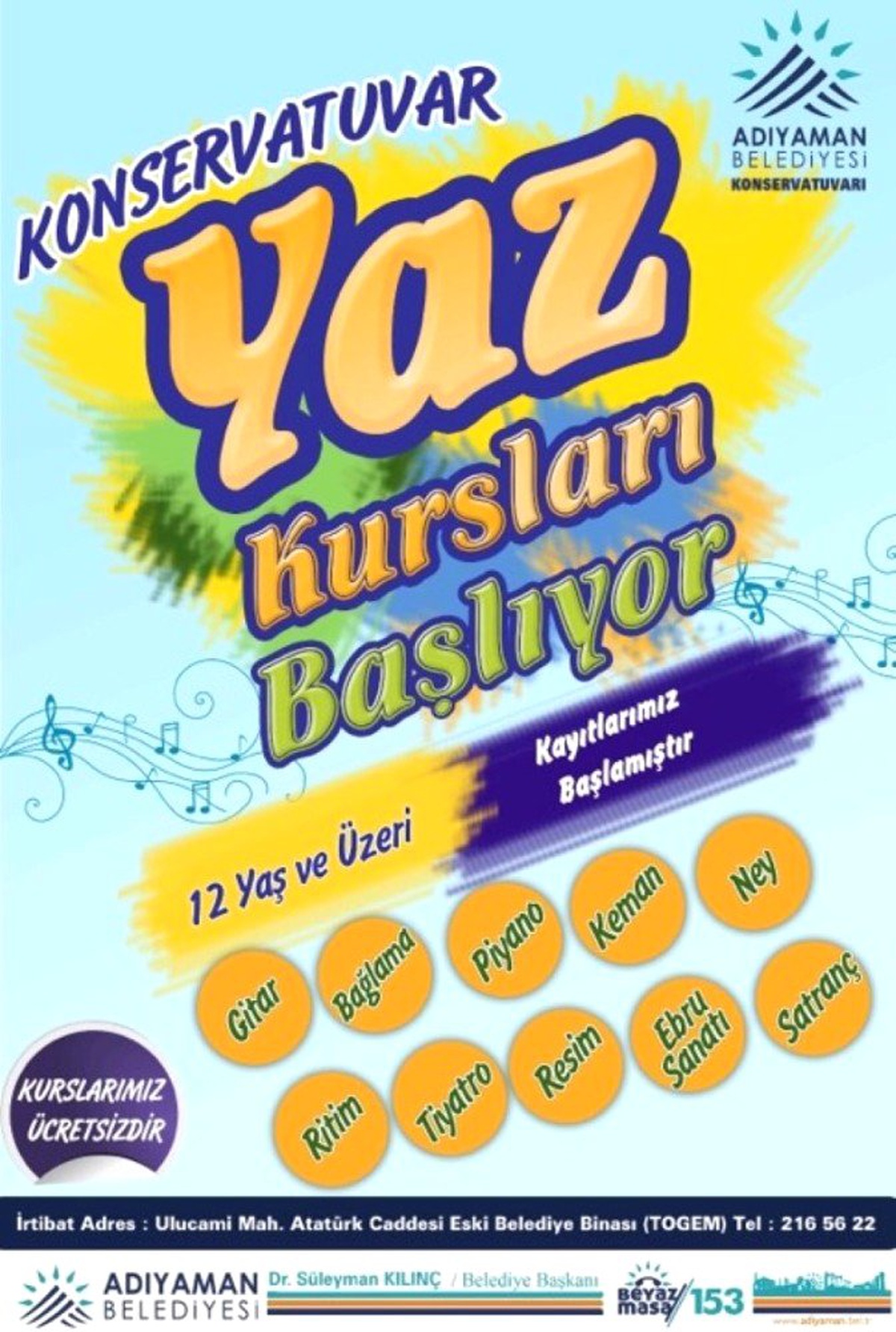 Belediye konservatuarına yaz kayıtları başladı