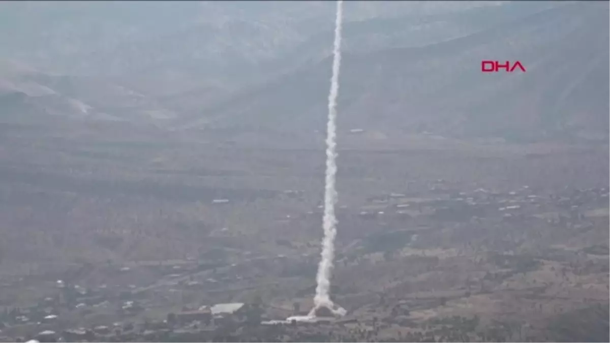 HAKKARİ Derecik\'ten Hakurk\'taki PKK hedeflerine füze atışı