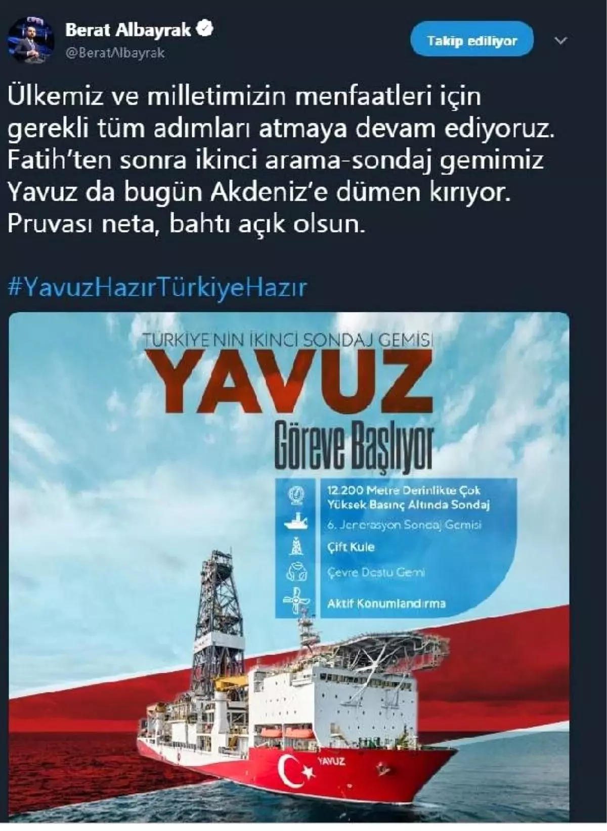 Yavuz sondaj gemisi, yola çıkıyor (2)