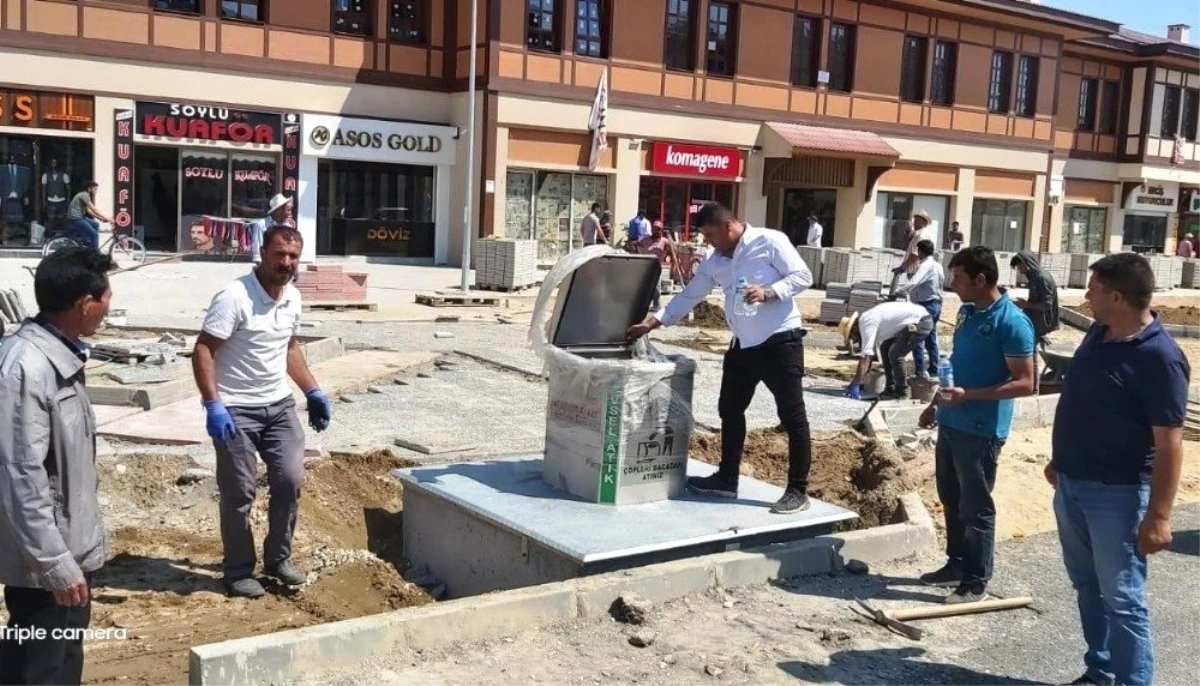 Erciş Belediyesinden yeraltı çöp konteyner sistemi