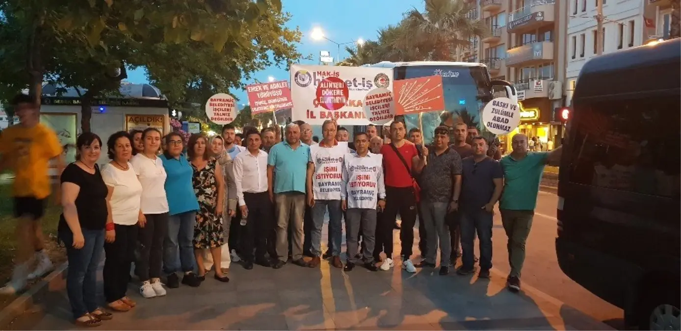 Belediyelerdeki işten çıkarmaları protesto etmek için yürüyorlar