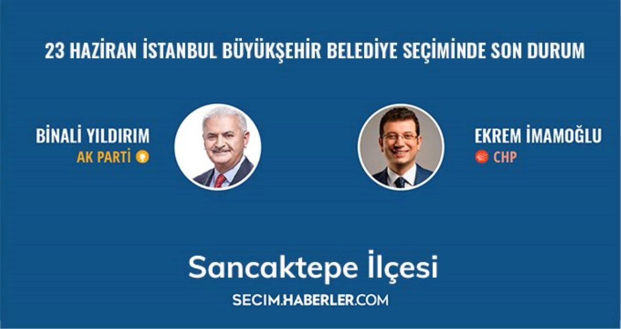 23 Haziran İstanbul Büyükşehir Belediye Başkanlığı Seçimi\'nde Sancaktepe ilçesinde son durum!