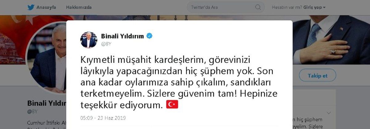 Binali Yıldırım\'dan \'sandıkları terk etmeme\' çağrısı