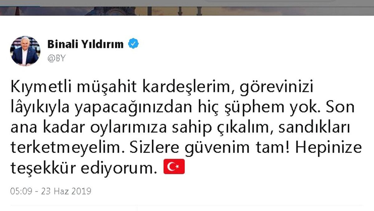 Binali Yıldırım\'dan \'sandıkları terk etmeme\' çağrısı