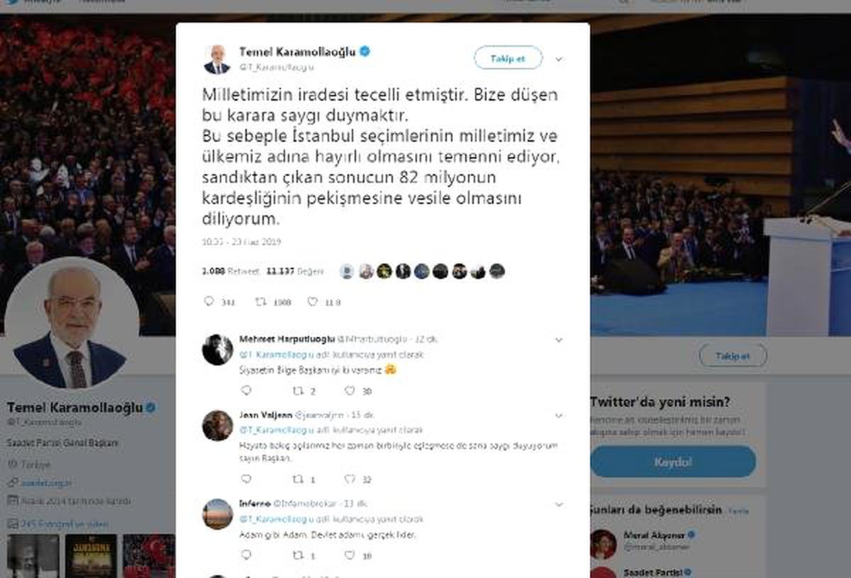 Karamollaoğlu:  Seçim sonucu kardeşliğin pekişmesine vesile olsun