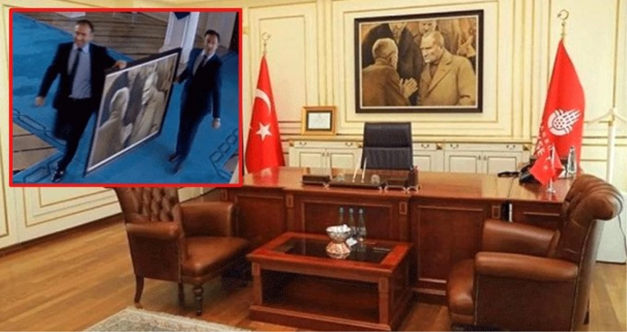 Sosyal medyada çağrı: İmamoğlu\'nun astığı Atatürk portresi geri gelecek