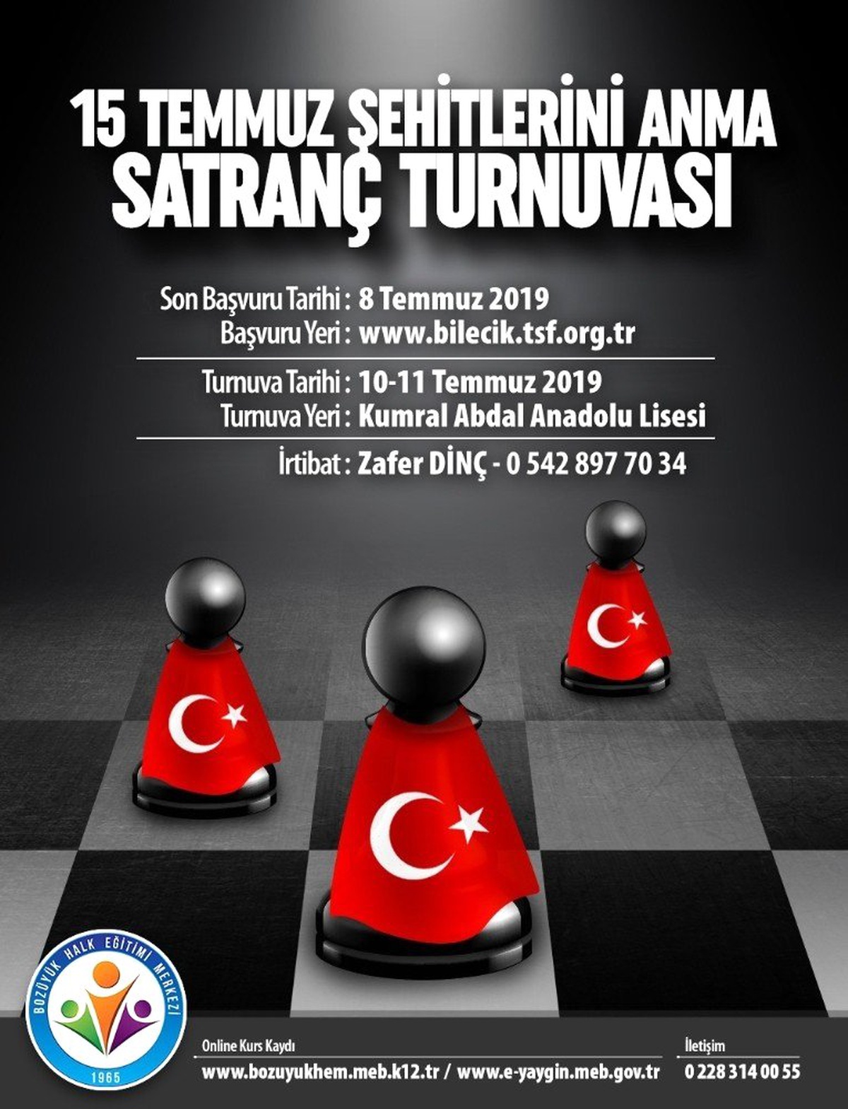 Bozüyük Halk Eğitimi Merkezi\'nden "15 Temmuz Şehitlerini Anma Satranç Turnuvası"