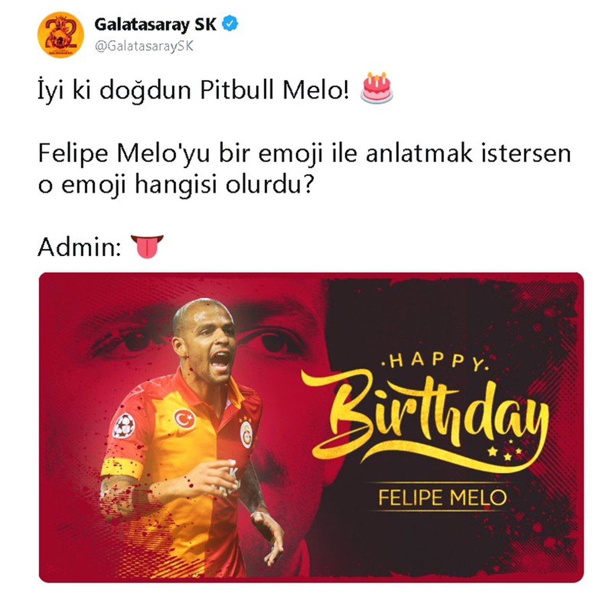 Galatasaray, Felipe Melo\'nun doğum gününü unutmadı