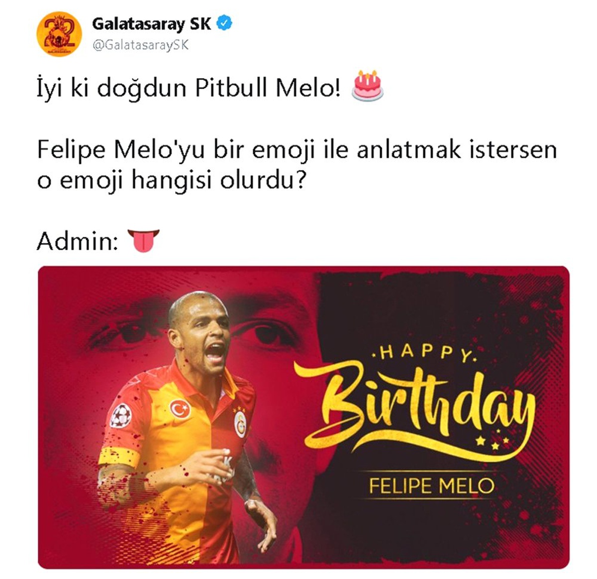 Galatasaray, Felipe Melo\'nun doğum gününü unutmadı