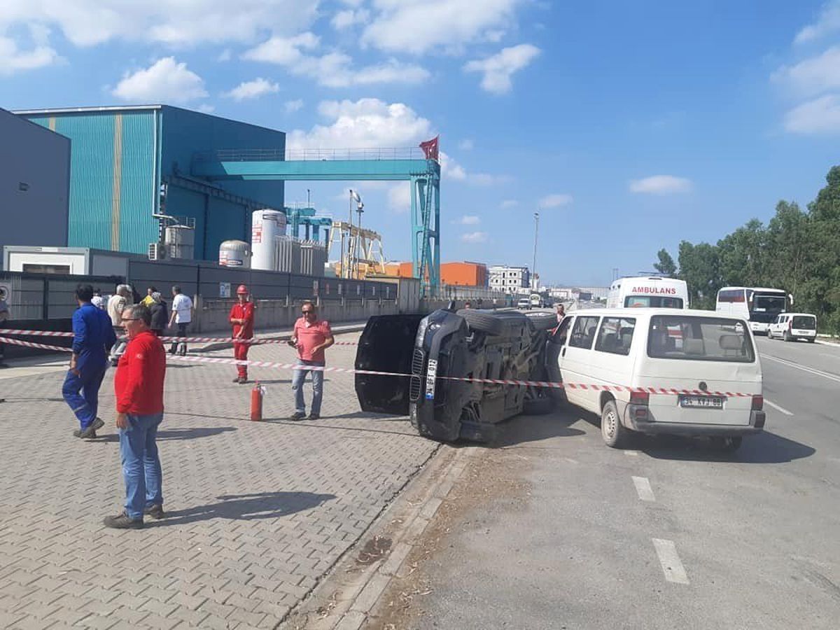 Tersaneler bölgesinde kaza: 2 yaralı