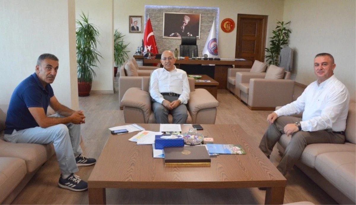 Geyikli Belediye Başkanı Oruçoğlu\'dan Rektör Murat\'a ziyaret