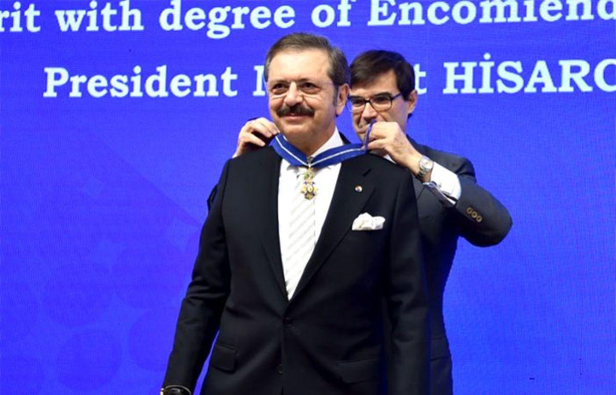 Hisarcıklıoğlu\'na \'İspanya Sivil Liyakat Nişanı\' verildi